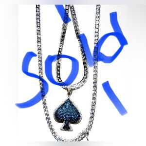 14kt White Gold Spade pendant With VVS CZs